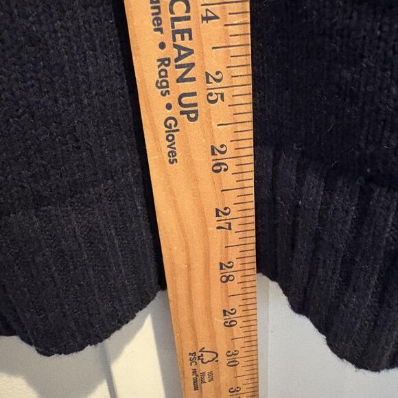 Banana Republic Sweater Men Medium Navy Fair Isle Shawl Collar Wool Blend Knit - Picture 5 of 9